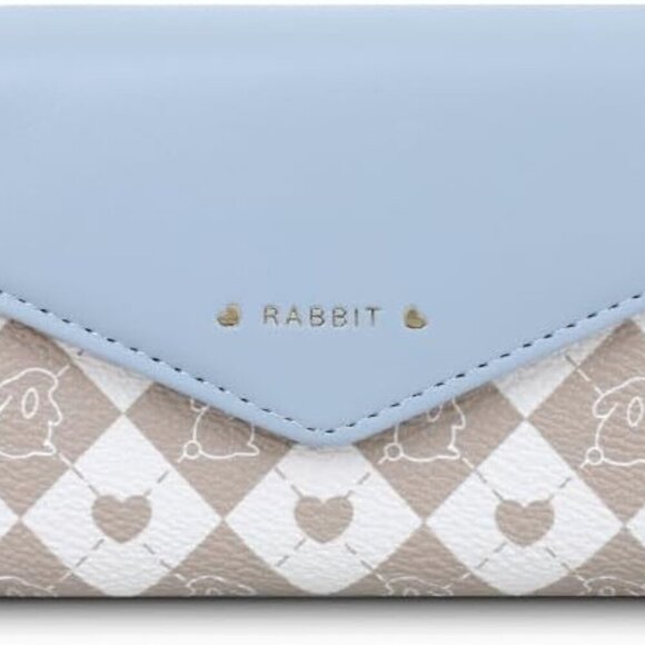 Cute Rabbit Slim Wallet Faux Leather Card Holder Coins for Girls and Women - Picture 1 of 6